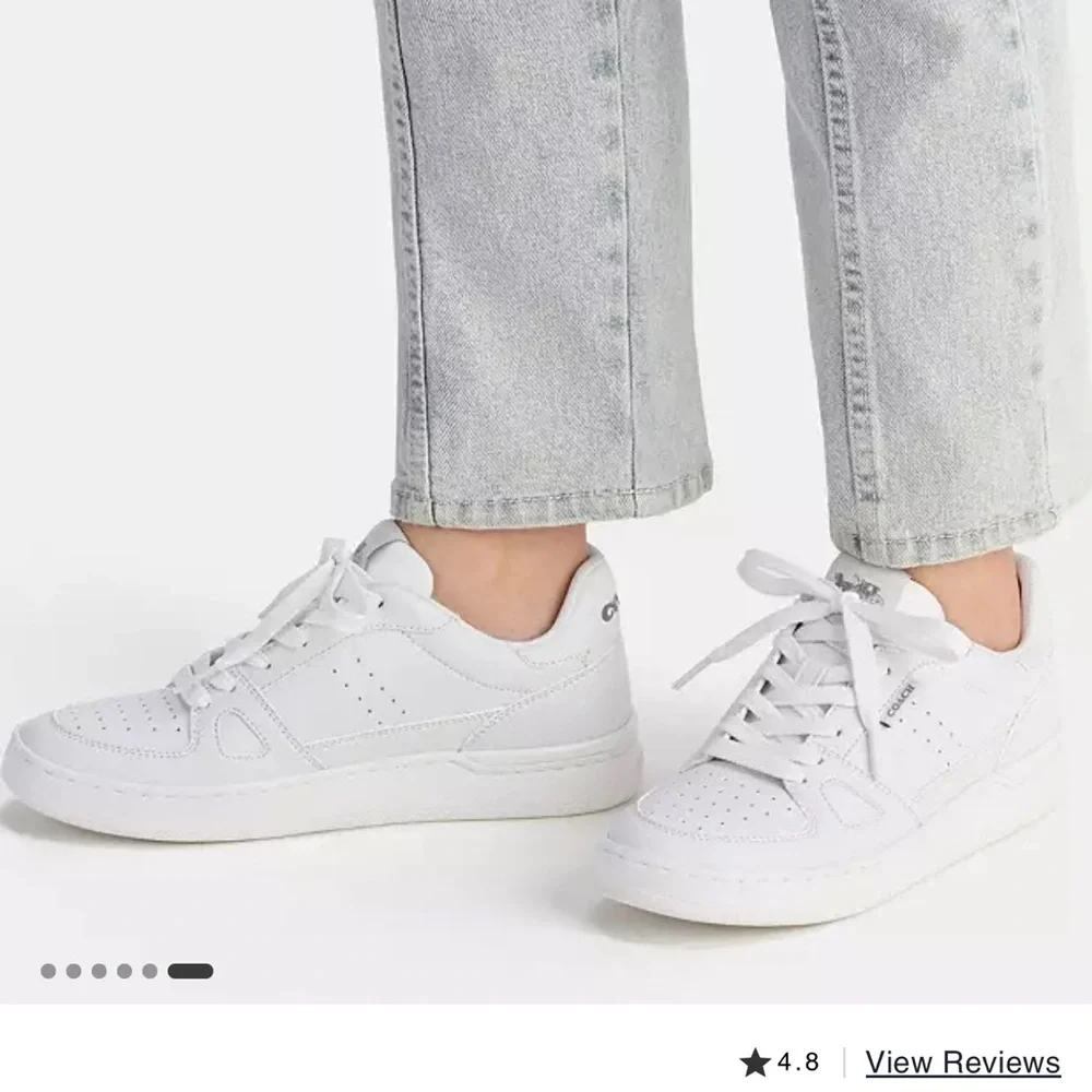 NWT- Coach White Clip Court Low Top Sneakers- size 7 - Picture 5 of 10